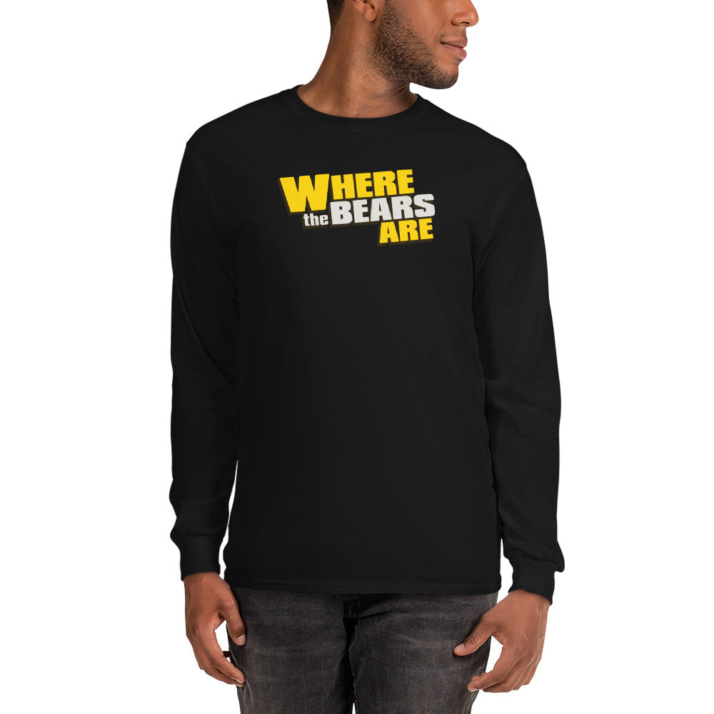 'Where The Bears Are' Large Logo Men’s Long Sleeve Shirt