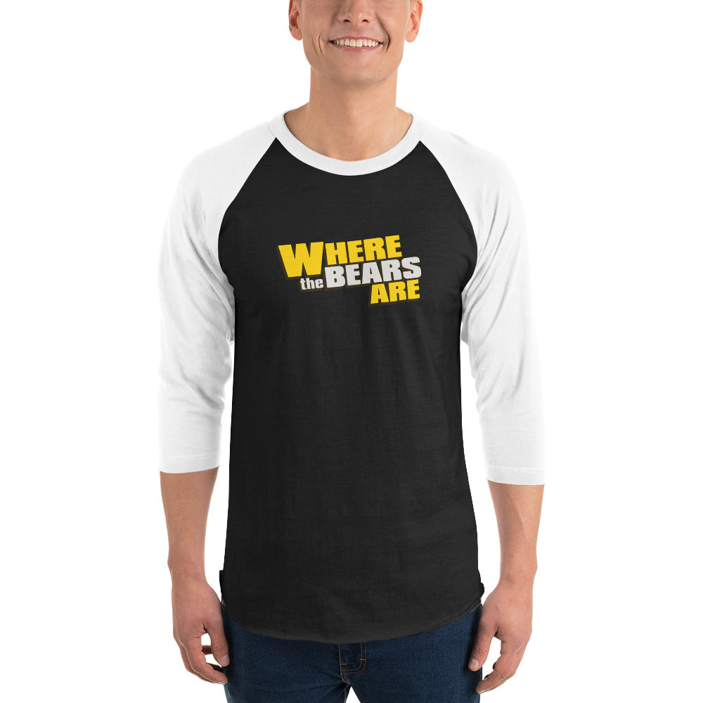 'Where The Bears Are' Large Logo 3/4 sleeve raglan shirt